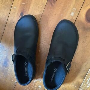 Merrell Women's Leather Buckle Slide Mules Encore Kassie Black